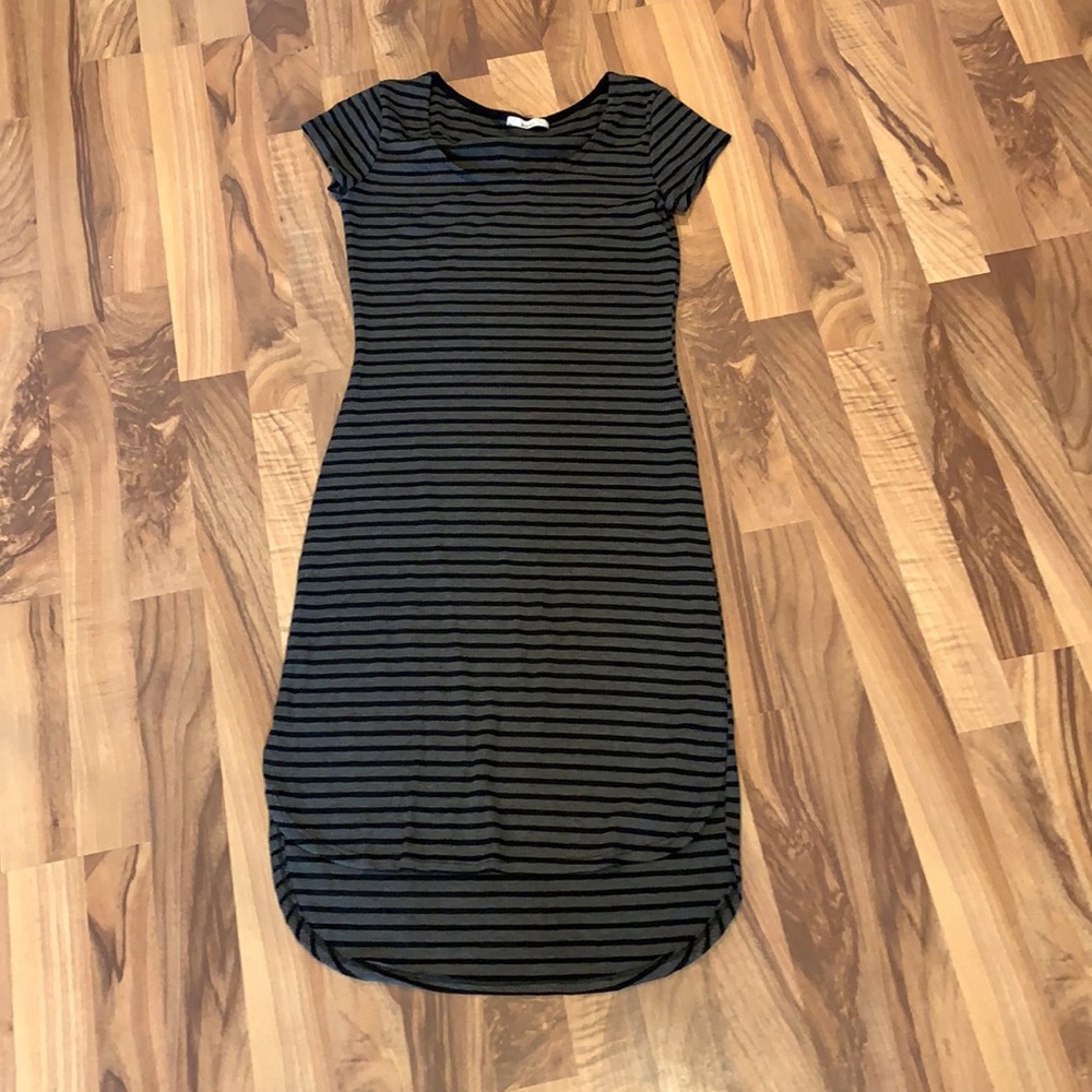 Black striped summer dress